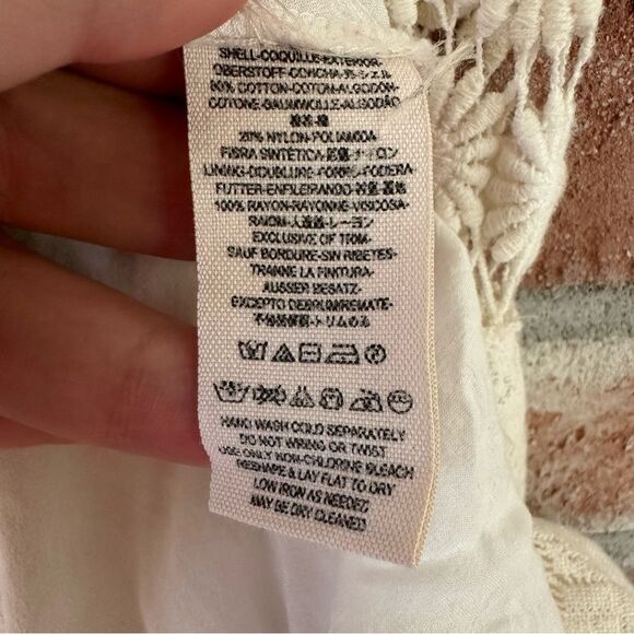 Free People Daisy Cutout Lace Mini Dress Women’s 2 Offwhite Cream Fit Flare - Picture 6 of 9